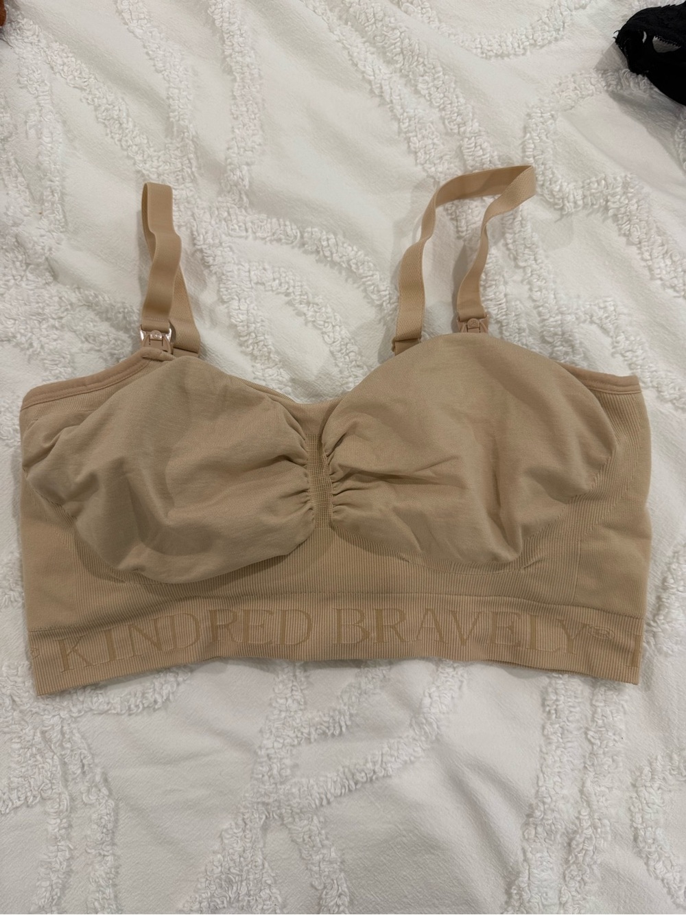 Kindred Bravely Beige Seamless Nursing & Pumping Bra with Clip Straps